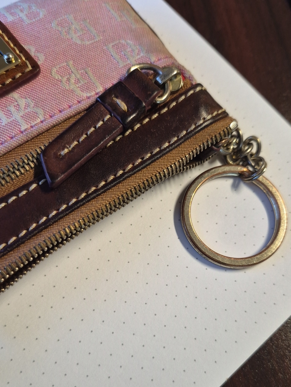 Dooney & Bourke Leather & Canvas Pouch/Wallet - Picture 3 of 13